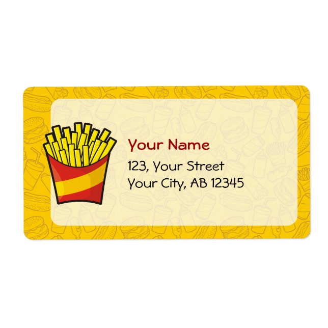 Étiquette Fries françaises (Devant)