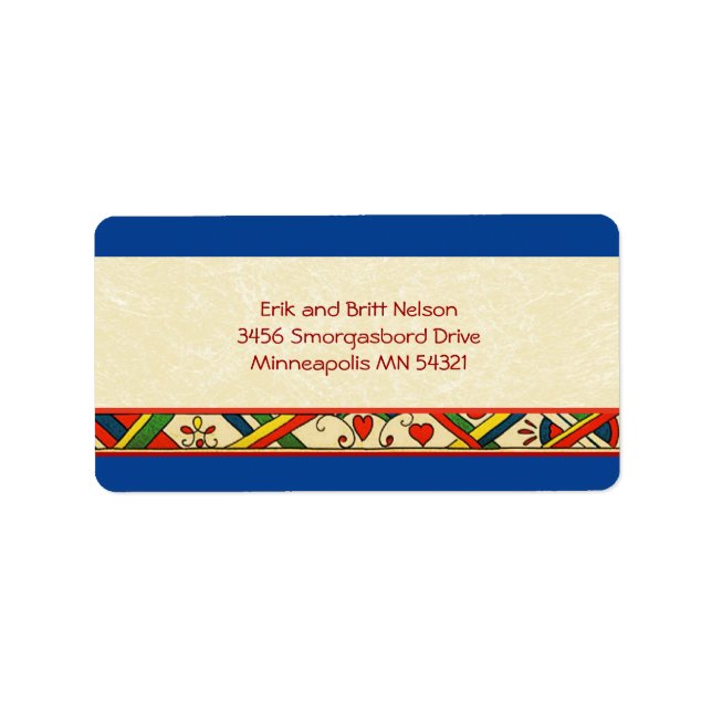 Étiquette Frontière de l'art populaire scandinave de roussai (Devant)