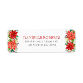 Étiquette Frontière de Noël Poinsettia