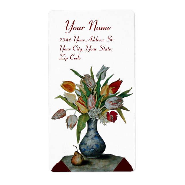 Étiquette FRUITS DE SAISON -TULIPS blanc (Devant)