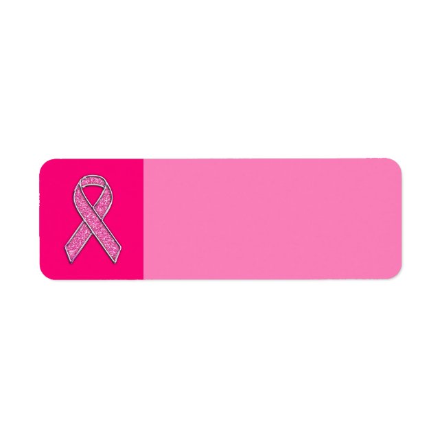 Étiquette Fuchsia Parties scintillant Style Pink Ribbon Sens (Devant)