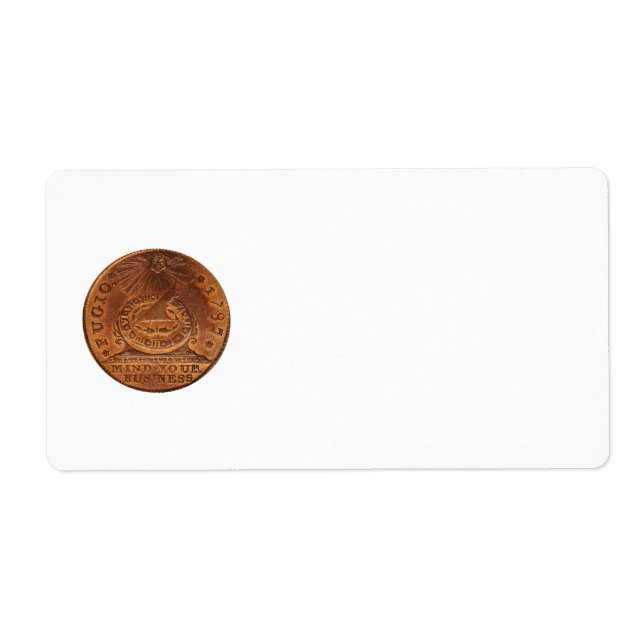 Étiquette Fugio Cent Miniature Votre Entreprise Cuivre Penny (Devant)