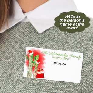 Étiquette Fun Christmas Cactus Papier Étiquette No