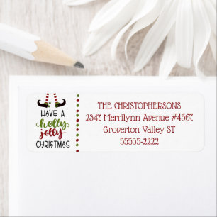 Étiquette Fun Elf Legs HOLLY JOLLY CHRISTMAS