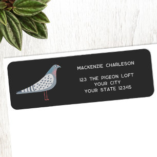 Étiquette Fun Pigeon Bird Adresse de retour