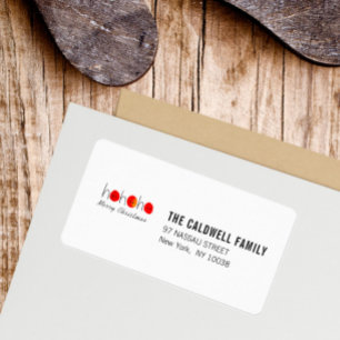 Étiquette Fun Rouge et Noir Ho Ho Noël