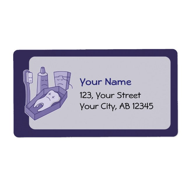 Étiquette Funérailles des dents (Devant)