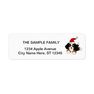 Étiquette Funky Bernese Mountain Dog Chiot Chiot Noël
