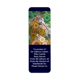 Étiquette Funky Horse Circles Bulles Art Moderne