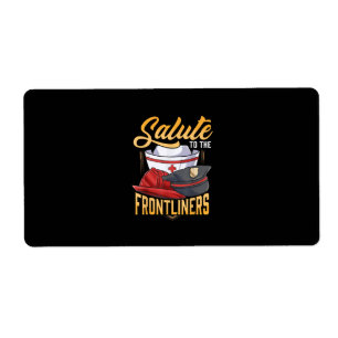 Étiquette Funny Police Pompier Frontliner Infirmière Cadeaux