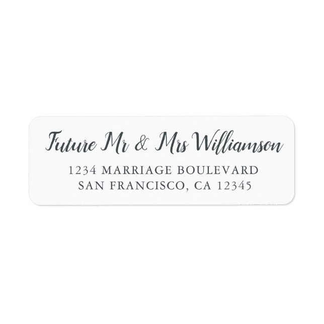 Étiquette Futur M. Mme Black White Mariage Adresse de retour (Devant)