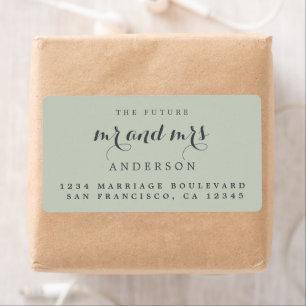 Étiquette Futur M. Mme Chic Script Mariage Adresse de retour