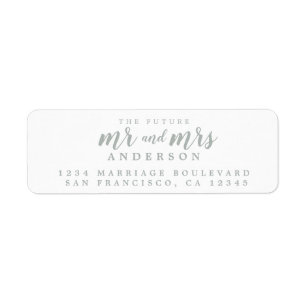 Étiquette Futur M. Mme Gray Script Adresse de retour