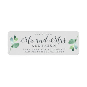 Étiquette Futur M. Mme Green Foliage Mariage Adresse de reto