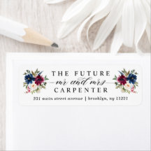 Futur M. Mme Marine Bleu Bourgogne Mariage floral