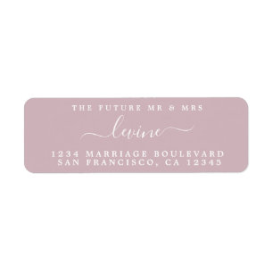 Étiquette Futur M. Mme Pastel Purple Mariage Adresse de reto