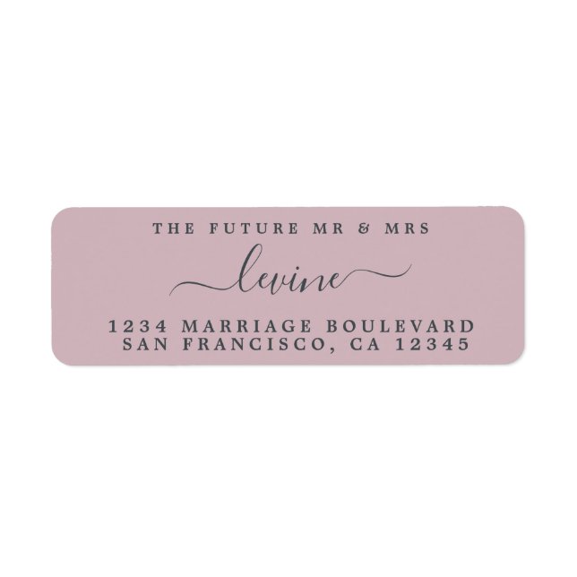 Étiquette Futur M. Mme Pastel Purple Mariage Adresse de reto (Devant)