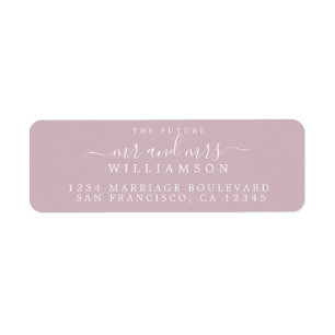 Étiquette Futur M. Mme Pastel Purple Mariage Adresse de reto