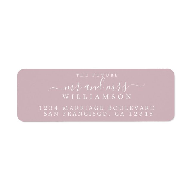 Étiquette Futur M. Mme Pastel Purple Mariage Adresse de reto (Devant)