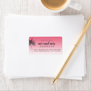 Étiquette Futur M. Mme Pink Beach Mariage Retour Adresse