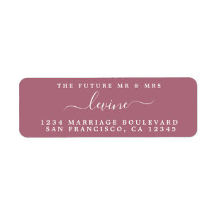 Étiquette Futur M. Mme Purple Cassis Mariage Adresse de reto