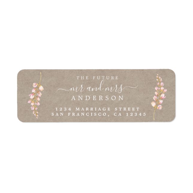 Étiquette Futur M. Mme Rustic Floral Mariage Adresse de reto (Devant)