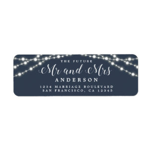 Étiquette Futur M. Mme Rustic Lights Mariage Adresse de reto