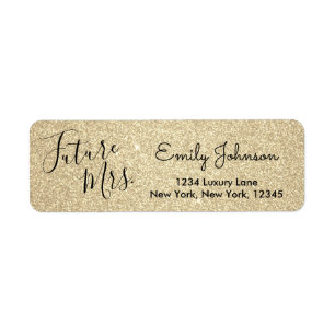 Étiquette Futur Mme Gold Faux Parties scintillant Sparkle