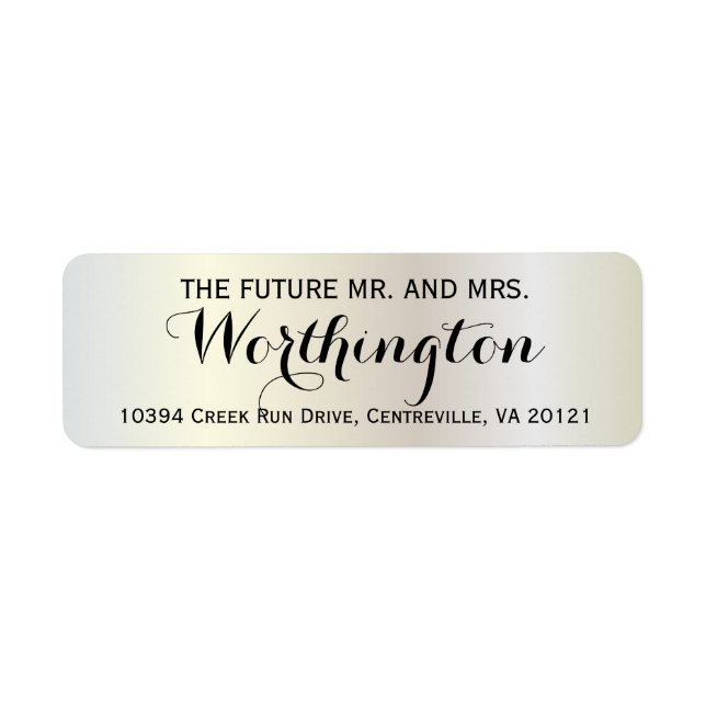 Étiquette Futur personnalisé de mariage personnalisé M. et M (Devant)