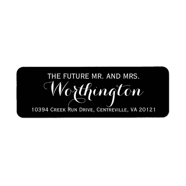 Étiquette Futur personnalisé de mariage personnalisé M. et M (Devant)
