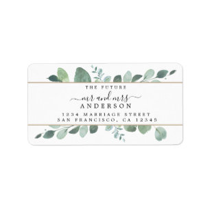Étiquette Future M. Mme Greenery Mariage Adresse de retour