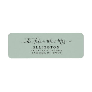 Étiquette Future M. & Mme Sage Mariage Adresse de retour