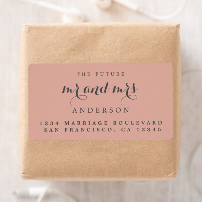 Étiquette Future Mr Mrs Chic Script Adresse de Retour de Mar (En situation)