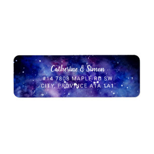 Étiquette GALAXY nuit ciel étoiles aquarelle élégante peintu