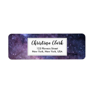 Étiquette Galaxy Stars Night Adresse personnalisée personnal