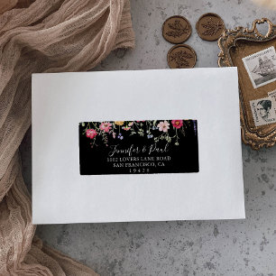 Étiquette Garden Multicolor Fleur sauvage Mariage RSVP Adres