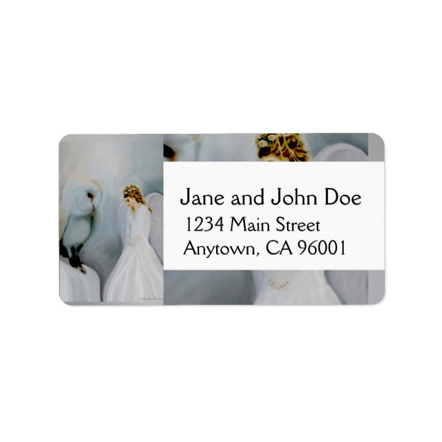 Étiquette Gardien de soins Ange et Chouette blanche (Devant)