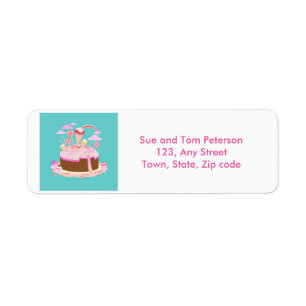 Étiquette Gâteau de sucrerie et de chocolat pour la fête
