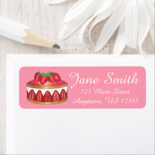Étiquette Gâteau fraise Fraisier Chef pâtisserie française B