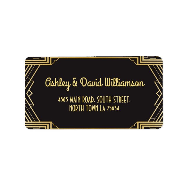 Étiquette Gatsby Adresse de retour Label Art Déco Mariage 19 (Devant)
