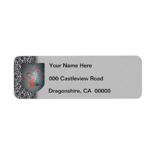 Étiquette Gauche grise de Chainmail de dragon de bouclier en
