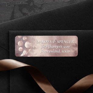 Étiquette Geek Chic Mariage Copper Rose Gold Shiny Adresse