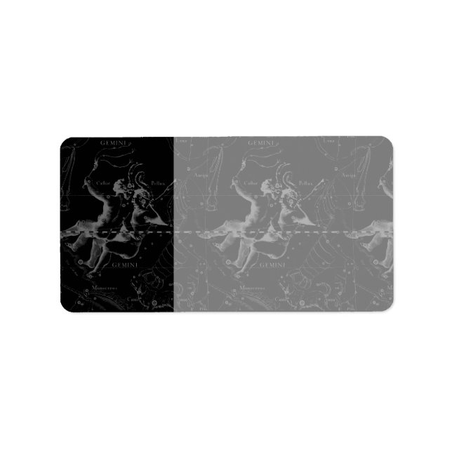 Étiquette Gemini Constellation Map Engraving par Hevelius (Devant)