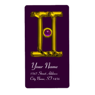 Étiquette GEMINI ZODIAC ANNIVERSAIRE JEWEL Purple Alexandrit