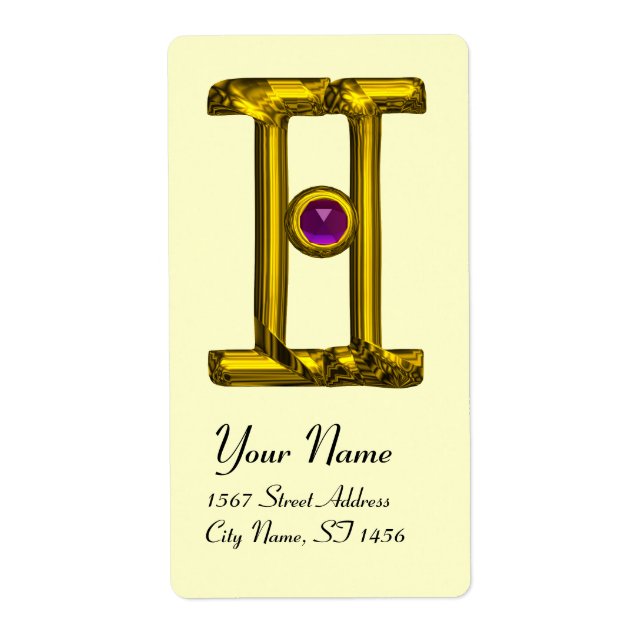 Étiquette GEMINI ZODIAC ANNIVERSAIRE JEWEL Purple Alexandrit (Devant)