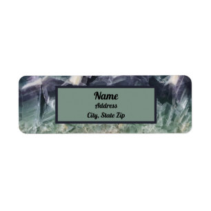 Étiquette Gemstone Blue Green Fluorite Crystal Gem
