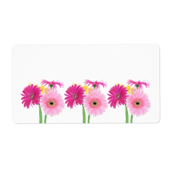 Étiquette Gerbera Daisy Piink Fleurs (Devant)