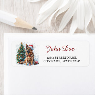 Étiquette German Shepherd Christmas Retourner l'adresse