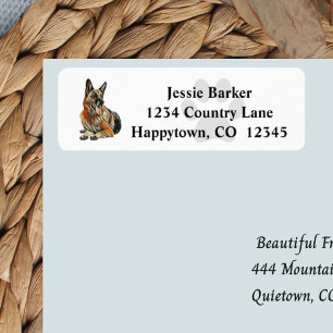 Étiquette German Shepherd Return Address Label