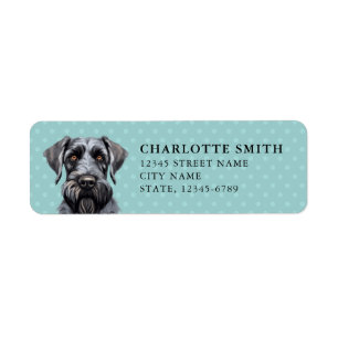 Étiquette Giant Schnauzer Chien Retourner l'adresse Étiquett
